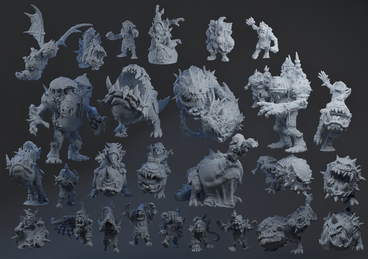 Brutefun Fantasy football full team cave goblins 3D PRINTED MINIATURES