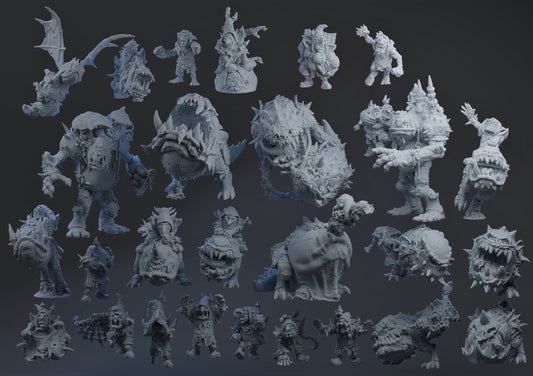 Brutefun Fantasy football full team cave goblins 3D PRINTED MINIATURES