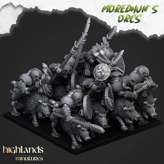 orc boar riders unit x10 from Highland miniatures 3D PRINTED MINIATURES