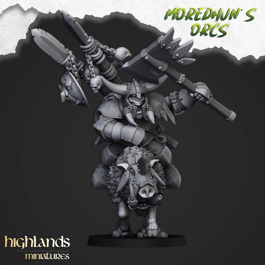orc mounted warlord from Highland miniatures 3D PRINTED MINIATURES