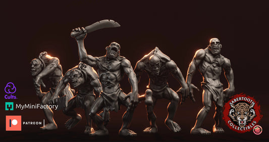 Undead ghouls x20 from Sabertooth collectibles 3D PRINTED MINIATURES