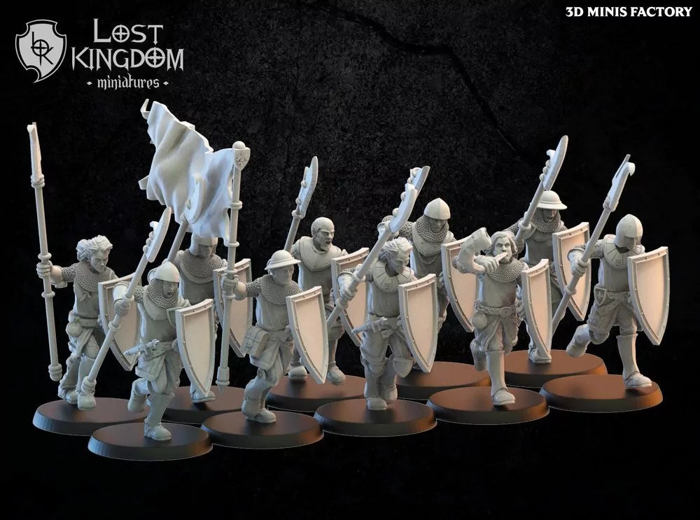 Lost Kingdom Kingdom of Mercia, spearmen x10 3D PRINTED MINIATURES